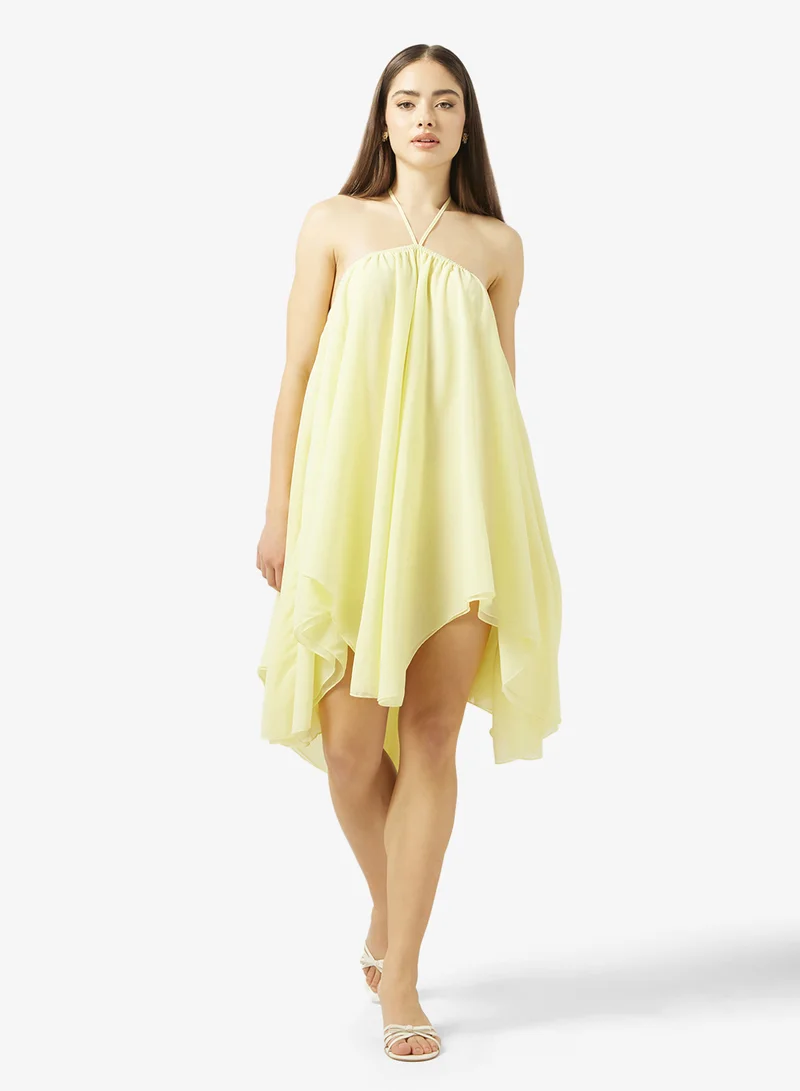 Ginger Halter Neck A Line Pleated Dress